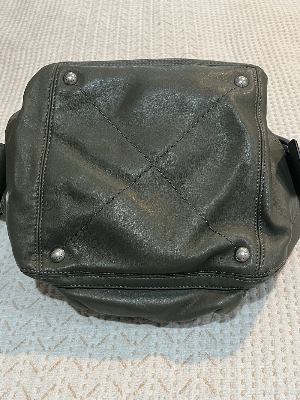 Marc Jacobs Olive Green Leather Shoulder Satchel - Picture 3 of 12